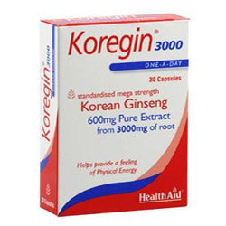 HealthAid Koregin 3000 (Korean Ginseng 3000mg) Blister - 30 Capsules For Cheap