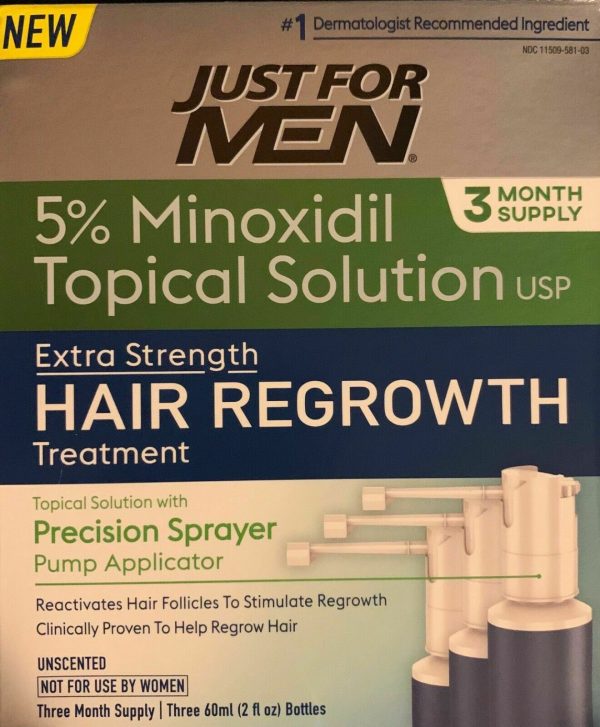 Just for Men 3-Month Hair Loss Treatment 5% Minoxidil Extra Strength: exp.10 19 Sale