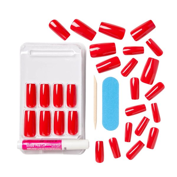 KISS Gel Fantasy Sculpted Nails - Red Online now