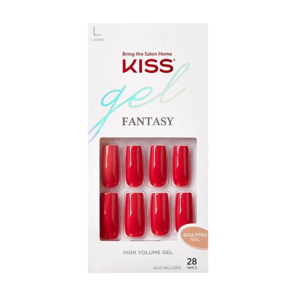 KISS Gel Fantasy Sculpted Nails - Red Online now